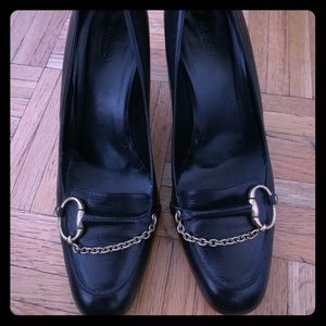 Black Leather Gucci Heels